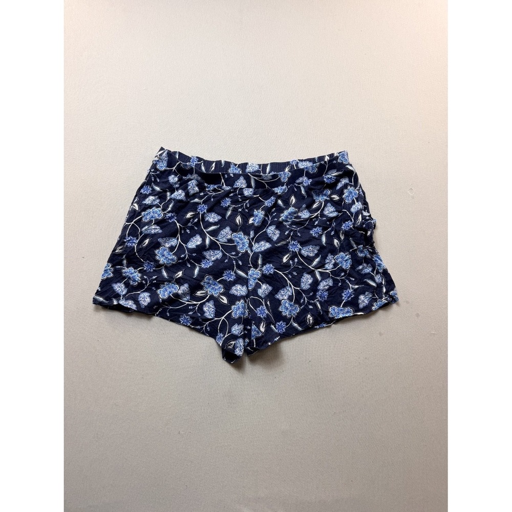 Liz Claiborne Sleepwear Shorts Womens XL Navy Floral Good Elastic Waist Lounge